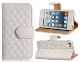 Capa de Couro Flip Porta Cartão e Suporte iPhone 5 (Branco)