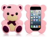 Capa De Silicone Ursinho para iPhone 5 (rosa)