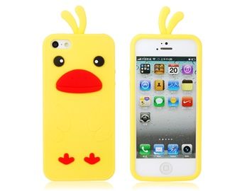 Capa de Silicone Pintinho para iPhone 5 (Amarelho)