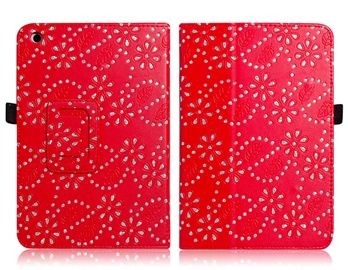 Capa de Couro Faux para Ipad Mini (Vermelho)